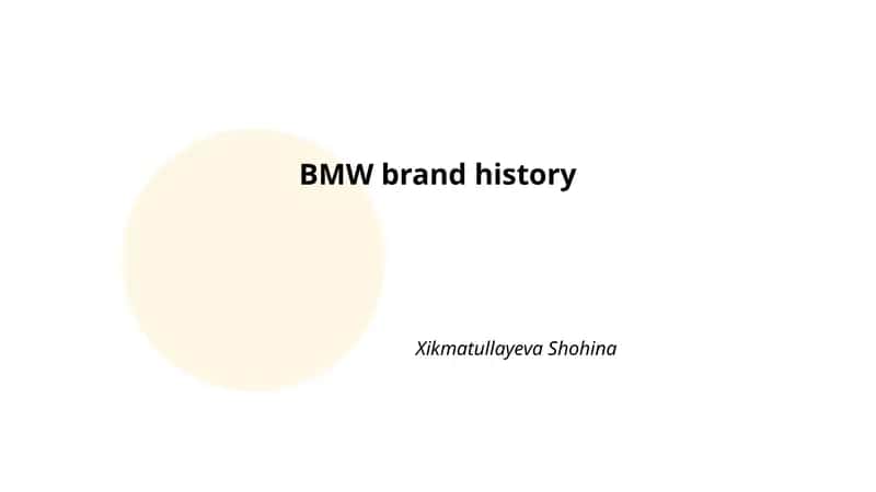 BMW brand history