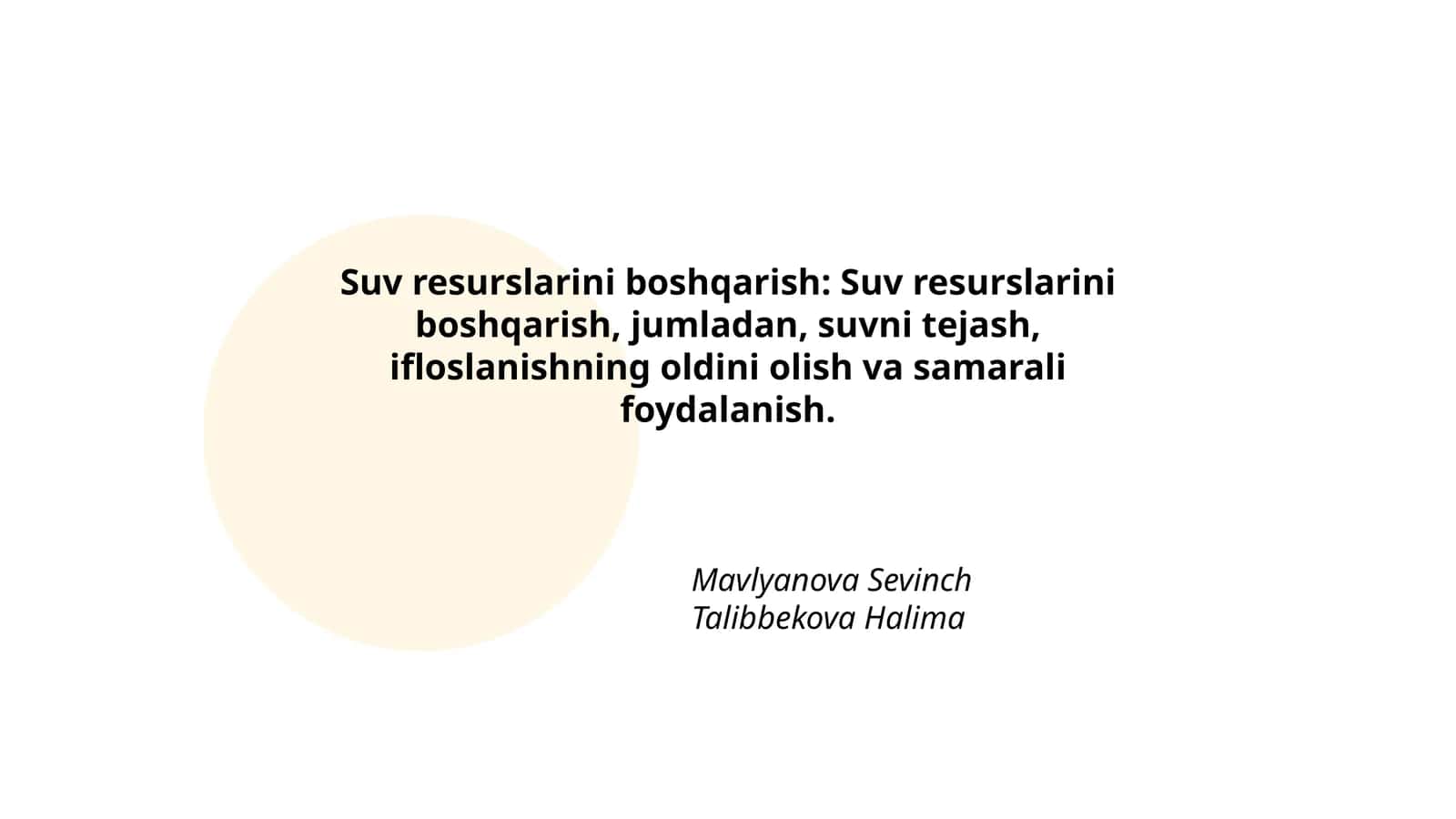 Suv resurslarini boshqarish