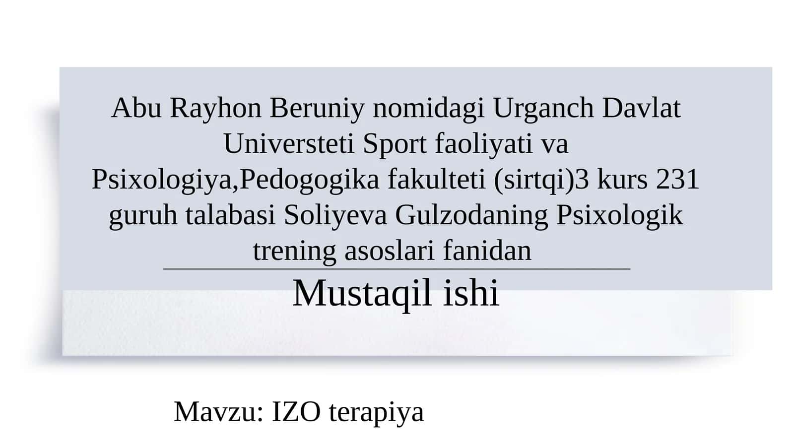 IZO terapiya slayd