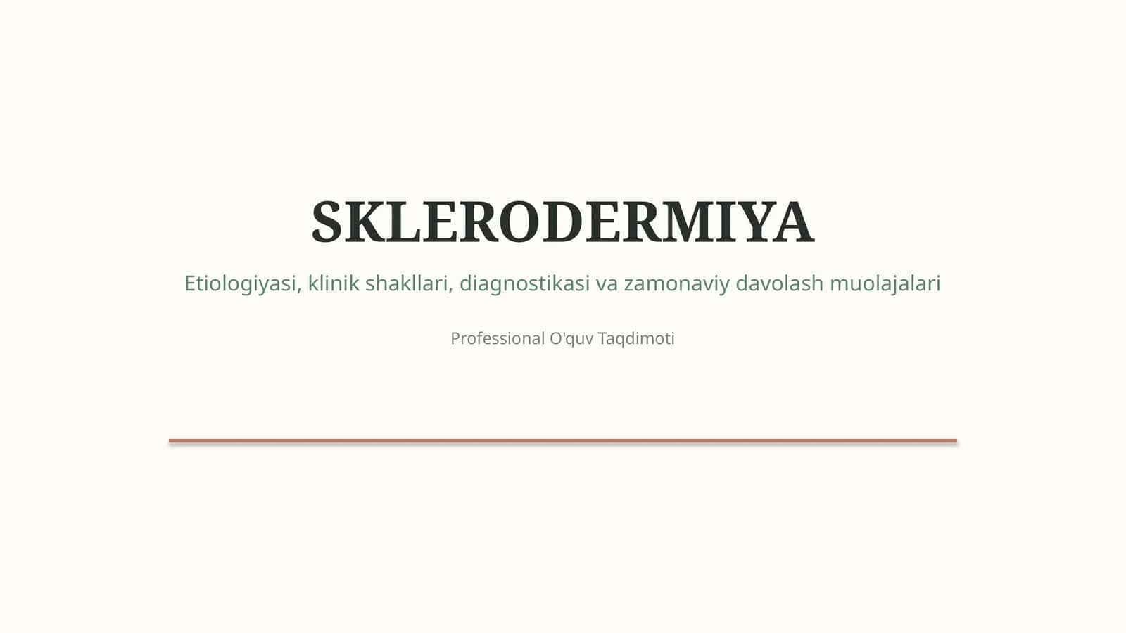 Sklerodermiya — etiologiyasi, klinikasi, diagnostikasi va davolash