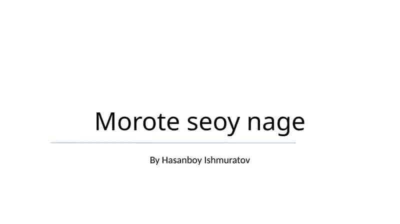 Morote seoy nage