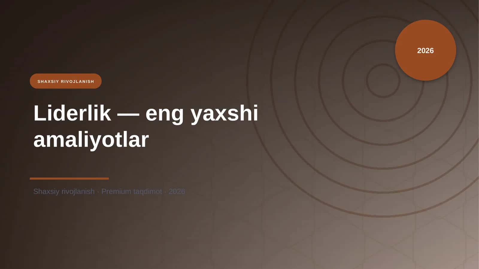 Liderlik — eng yaxshi amaliyotlar