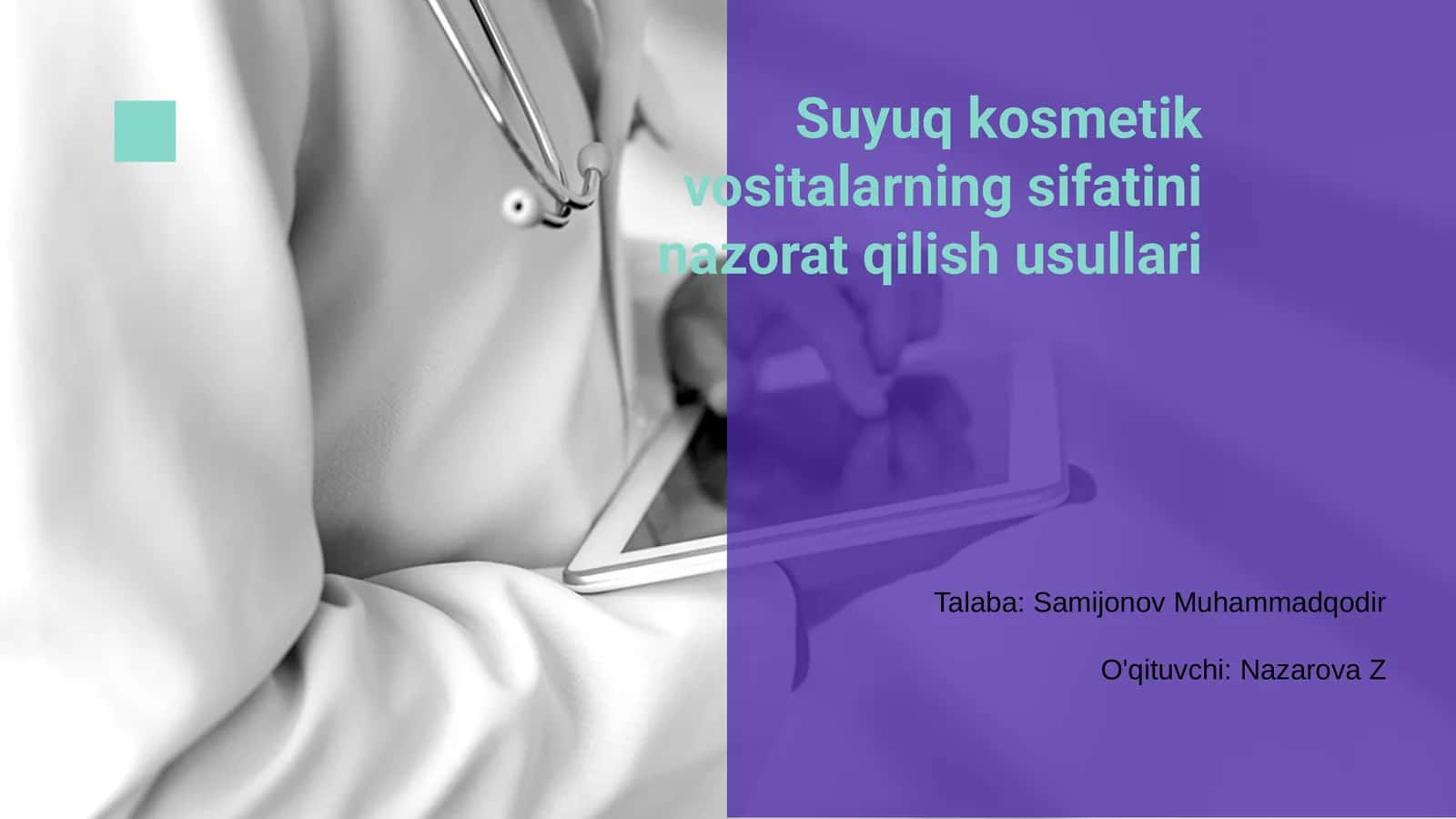 Suyuq kosmetik vositalarning sifatini nazorat qilish usullari
