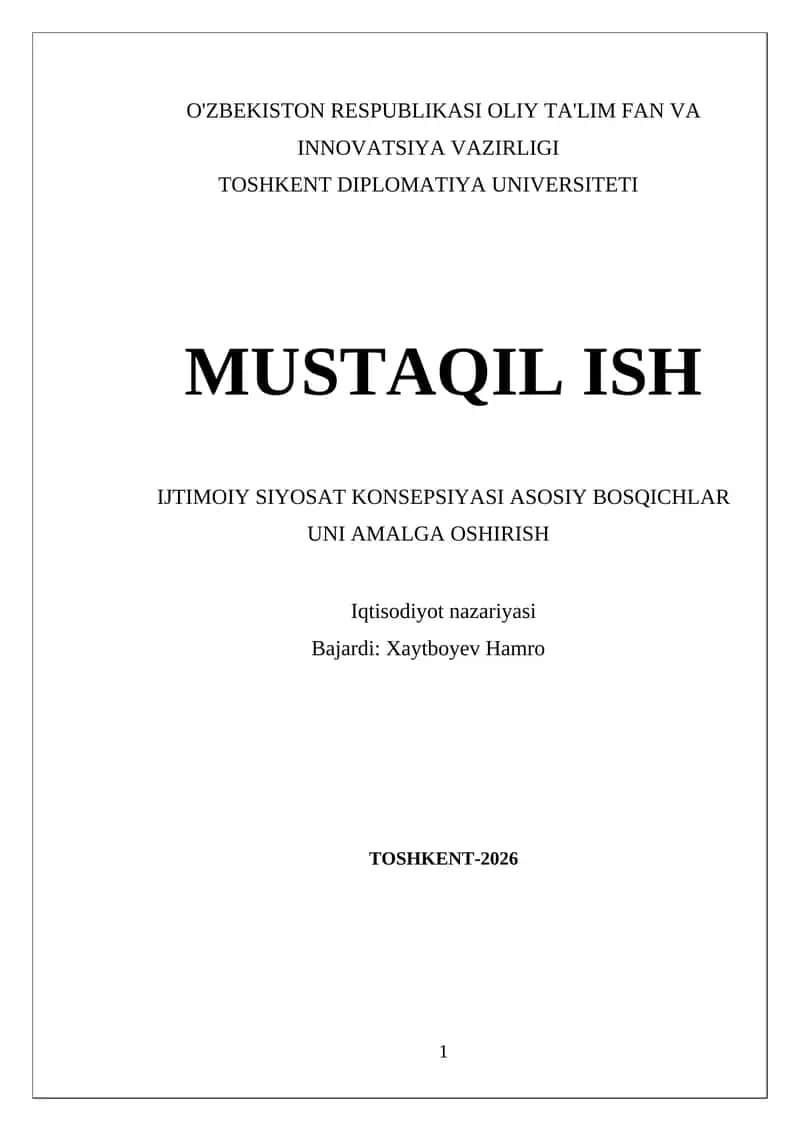 Ijtimoiy siyosat konsepsiyasi