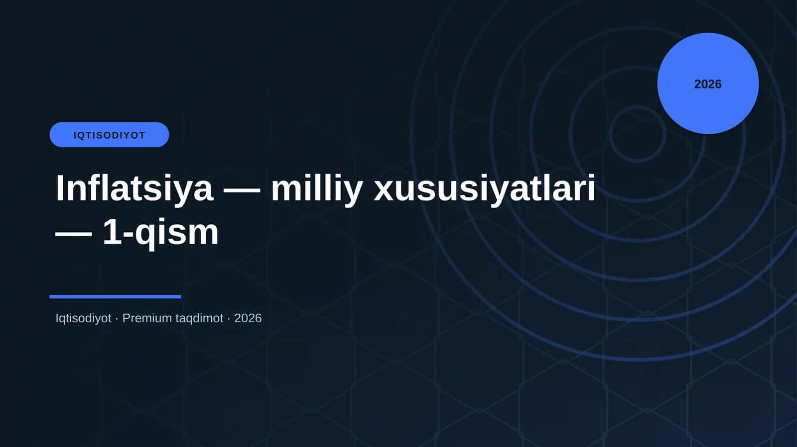 Inflatsiya — milliy xususiyatlari — 1-qism