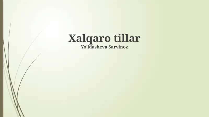 Xalqaro tillar