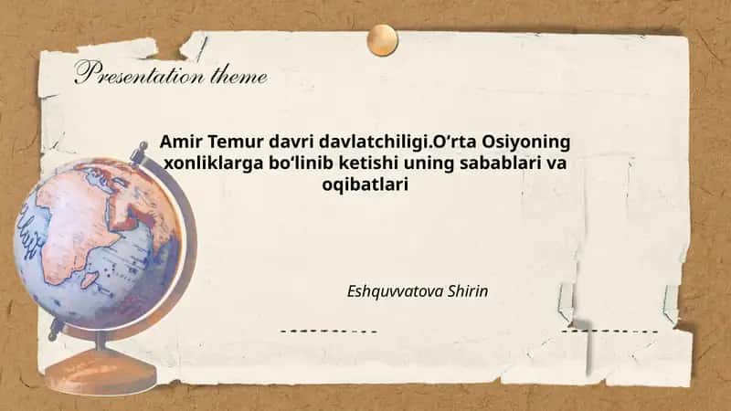 Amir Temur davri davlatchiligi