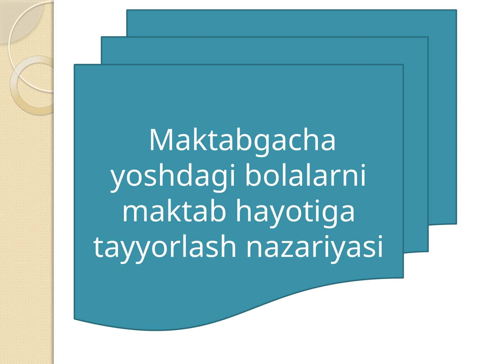 Maktabgacha yoshdagi bolalarni maktab hayotiga tayyorlash nazariyasi