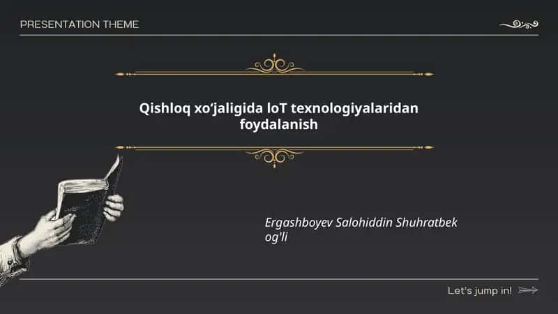 LoT texnologiyalarining qishloq xo‘jaligida qo‘llanilishi.