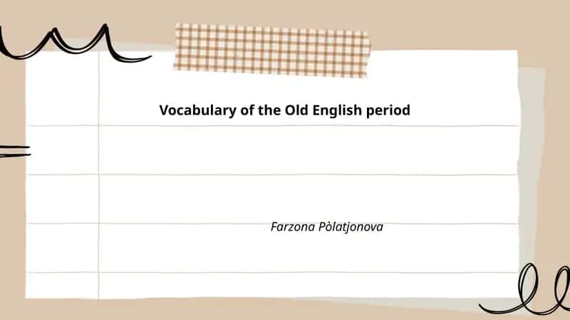 Vocabulary of the Old English period