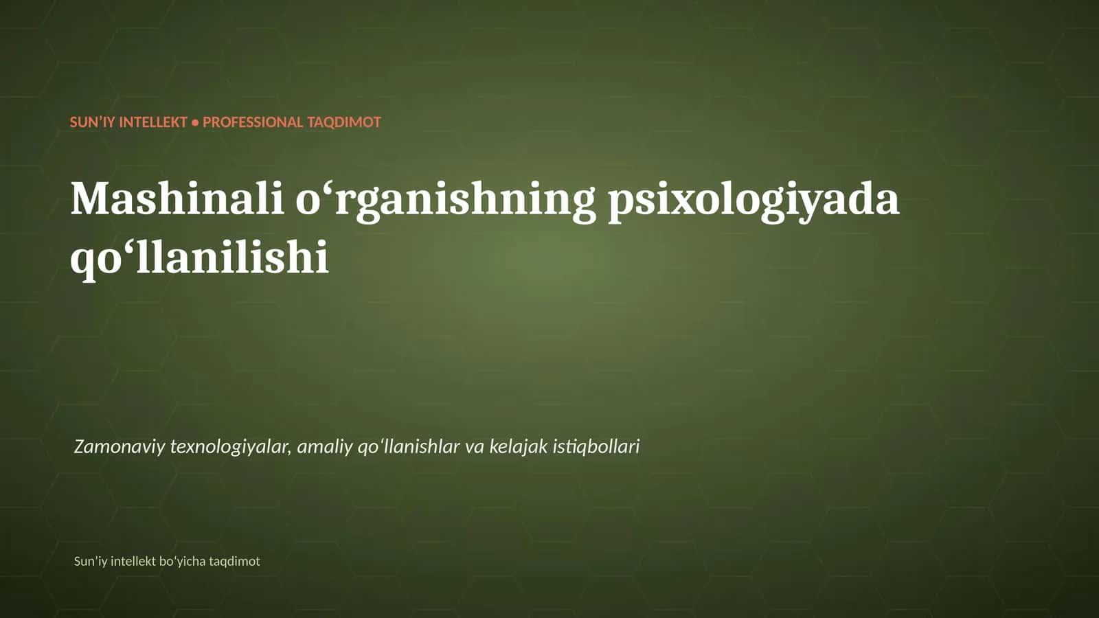 Mashinali oʻrganishning psixologiyada qoʻllanilishi