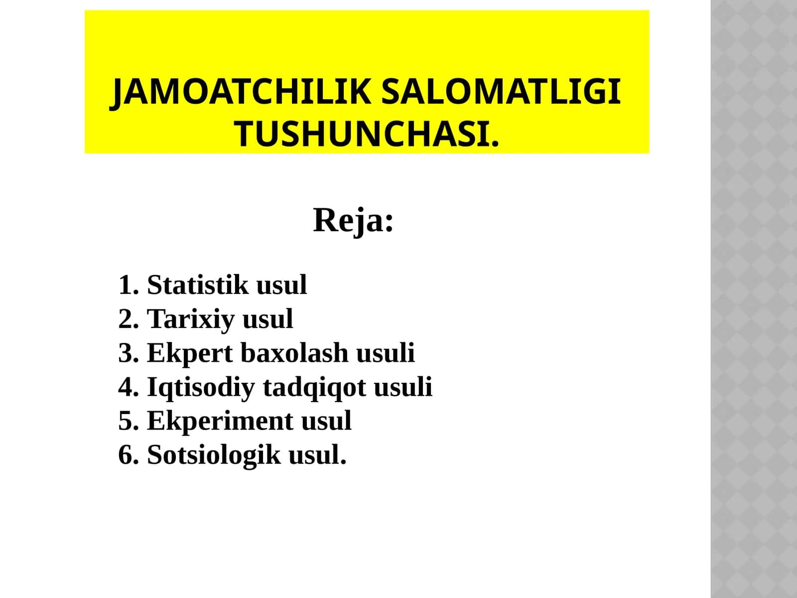 Jamoatchilik salomatligi tushunchasi