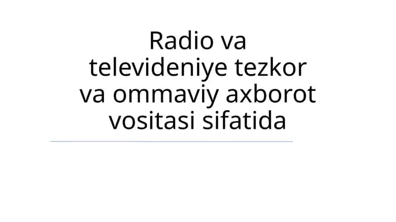 Radio va televideniye