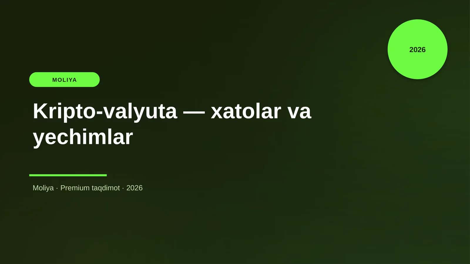 Kripto-valyuta — xatolar va yechimlar