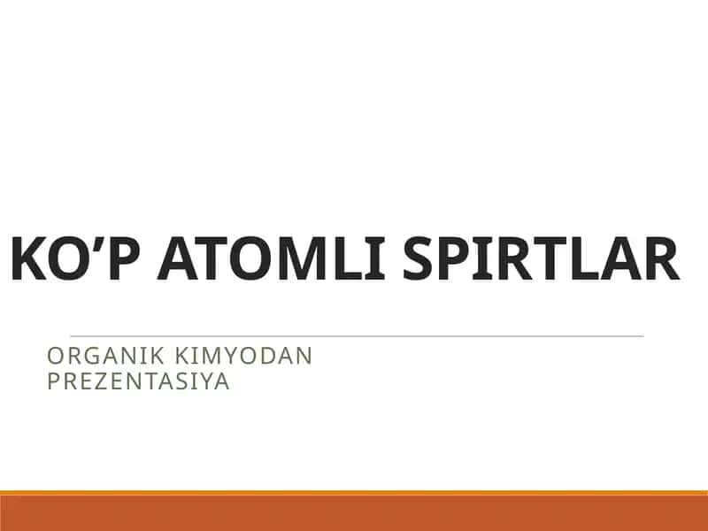 KO’PATOMLISPIRTLAR