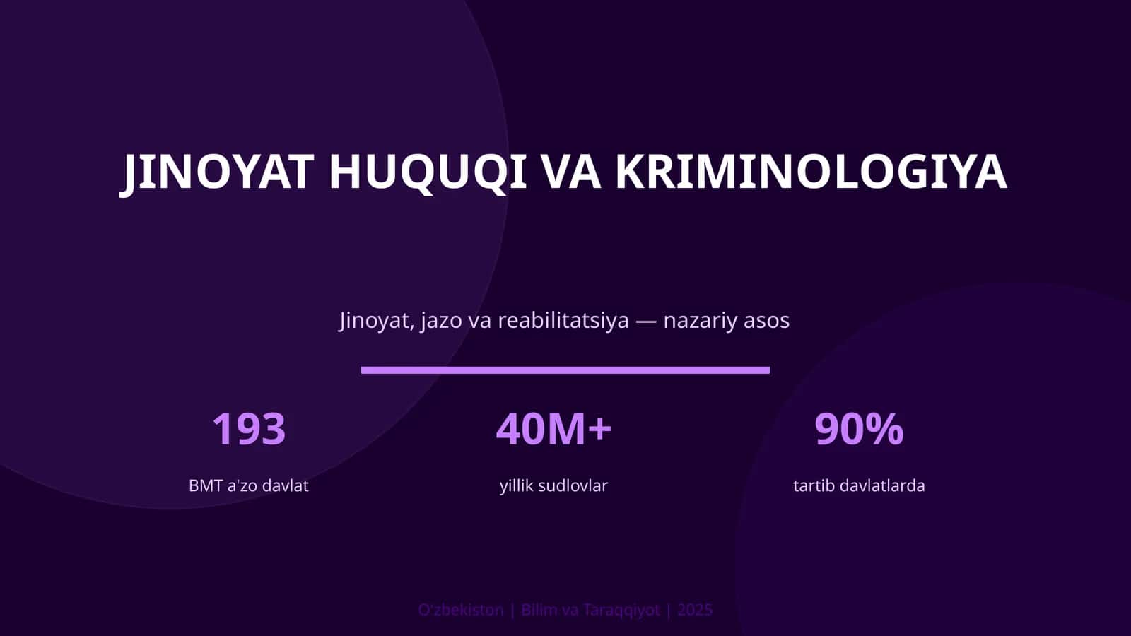 Jinoyat Huquqi va Kriminologiya