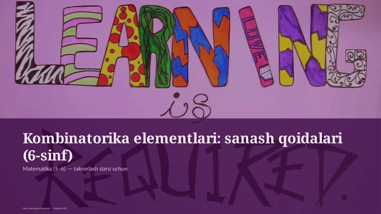 Kombinatorika elementlari: sanash qoidalari (6-sinf)