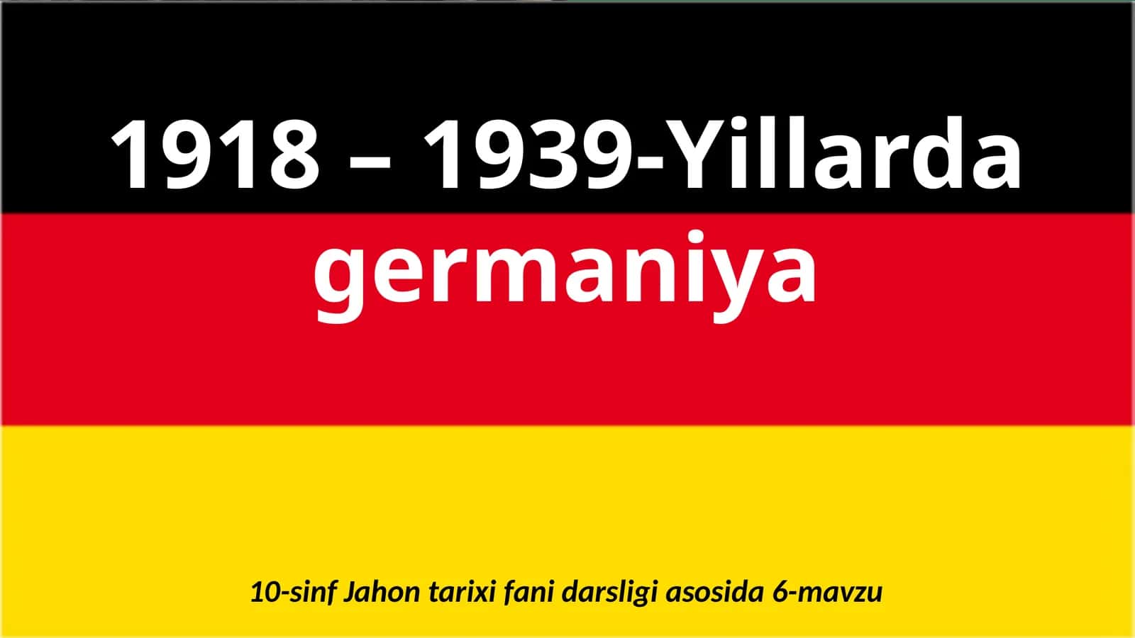1918 –1939-Yillardagermaniya