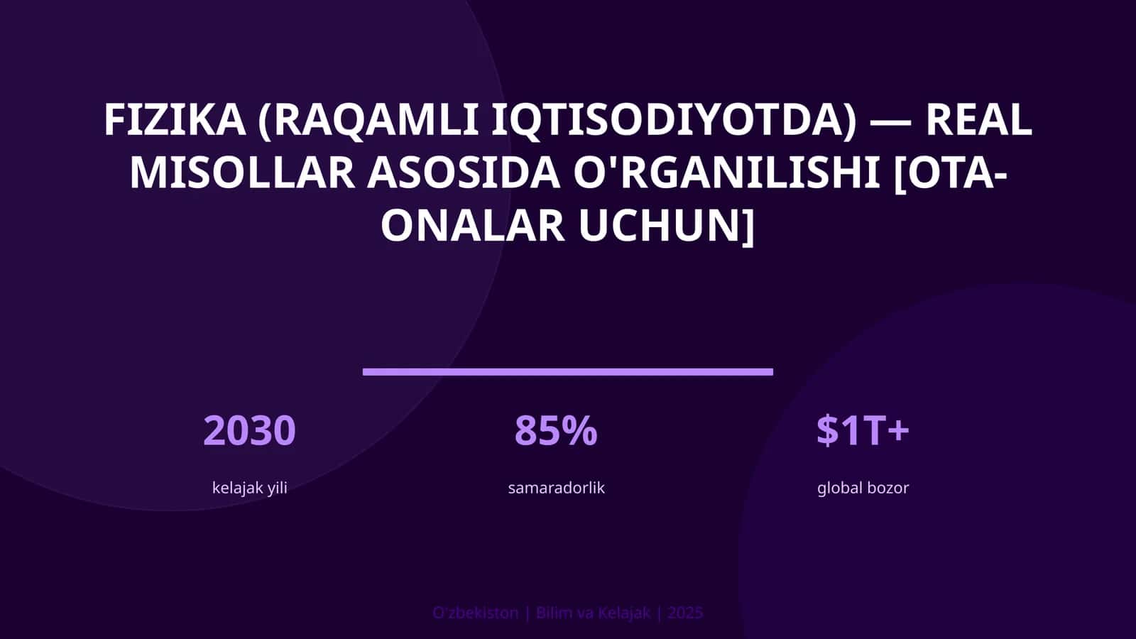 FIZIKA (RAQAMLI IQTISODIYOTDA) — REAL MISOLLAR ASOSIDA O'RGANILISHI [OTA-ONALAR UCHUN]
