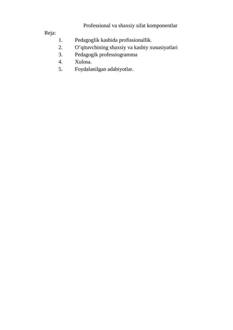 Pedagogik professiogramma