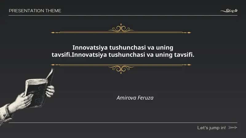 Innovatsiya tushunchasi va uning tavsifi