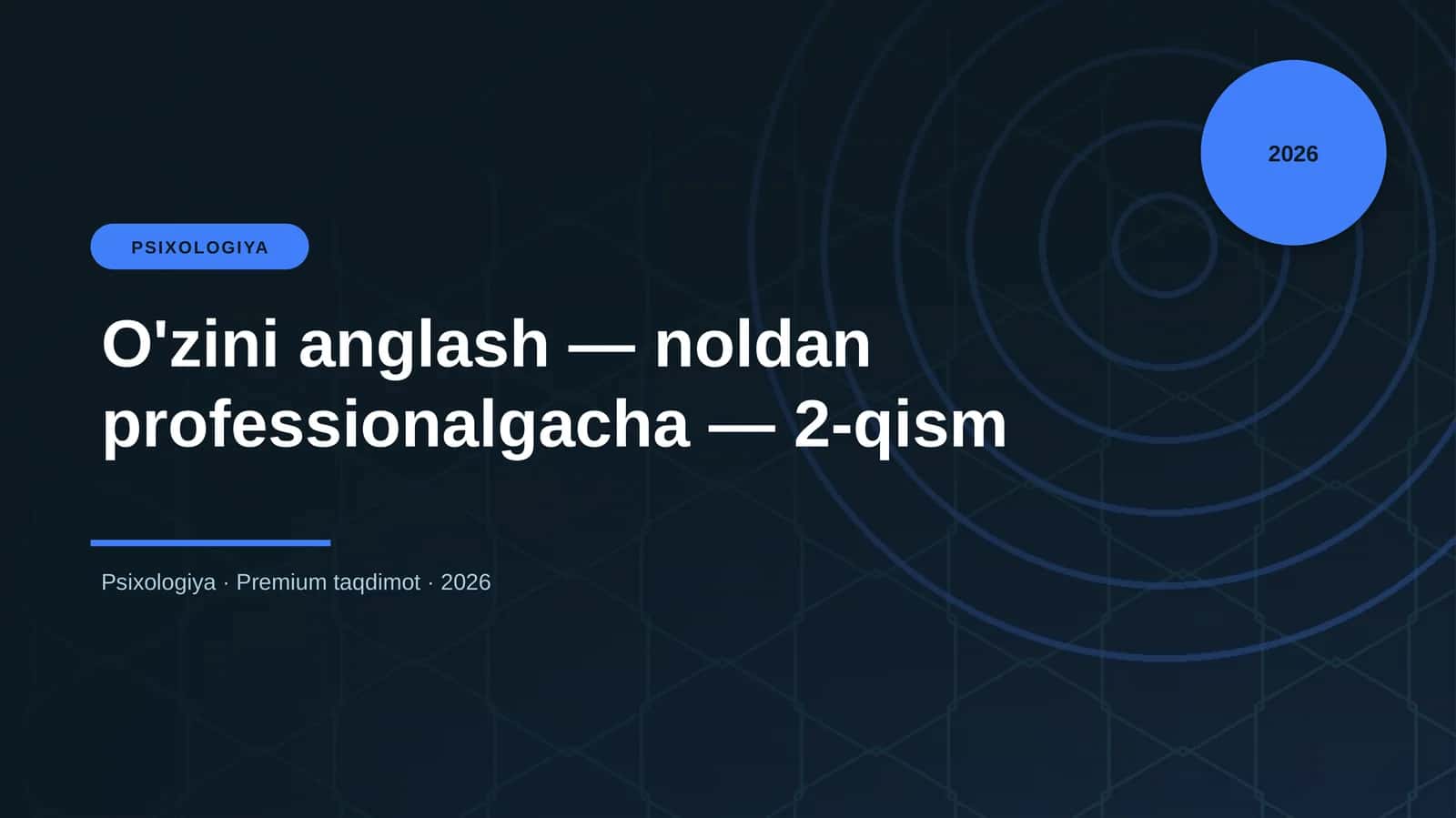 O'zini anglash — noldan professionalgacha — 2-qism