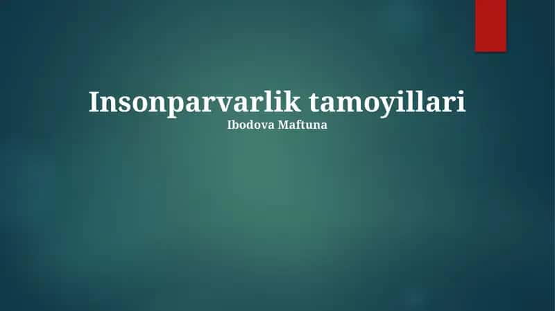 Insonparvarlik tamoyillari