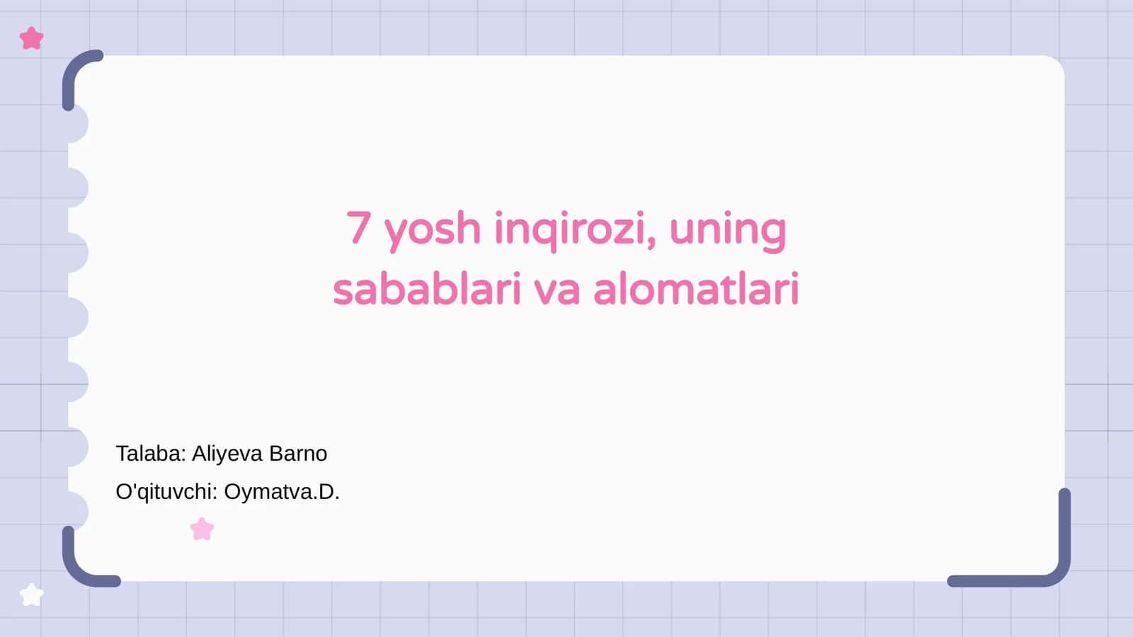 7 yosh inqirozi, uning sabablari va alomatlari