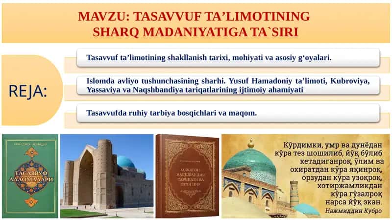TASAVVUF TAʼLIMOTINING SHARQMADANIYATIGA TA`SIRI