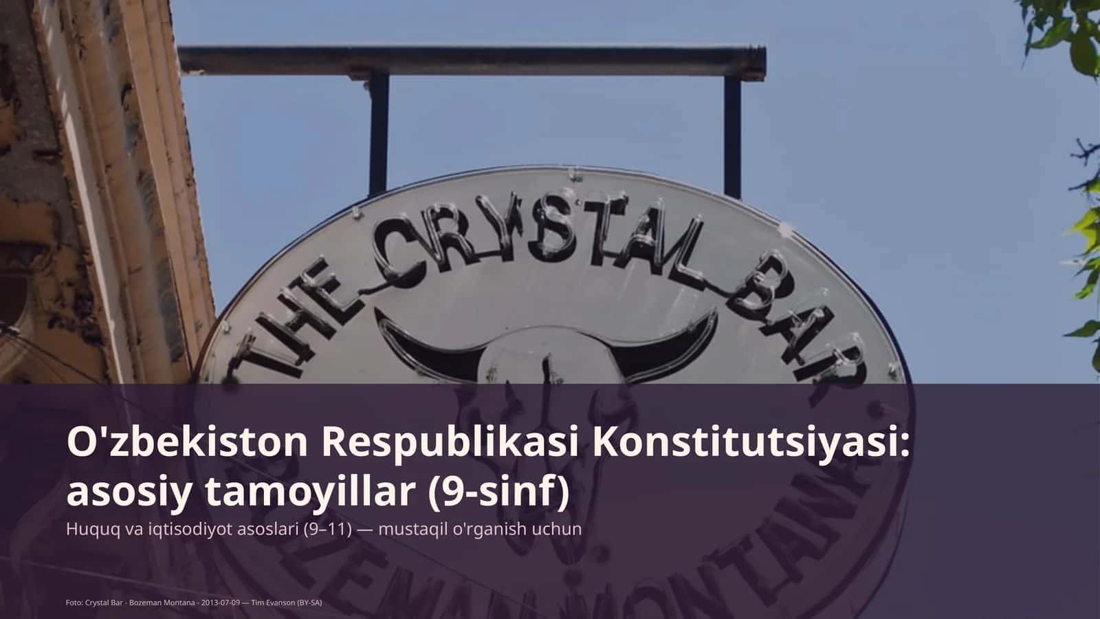 O'zbekiston Respublikasi Konstitutsiyasi: asosiy tamoyillar (9-sinf)