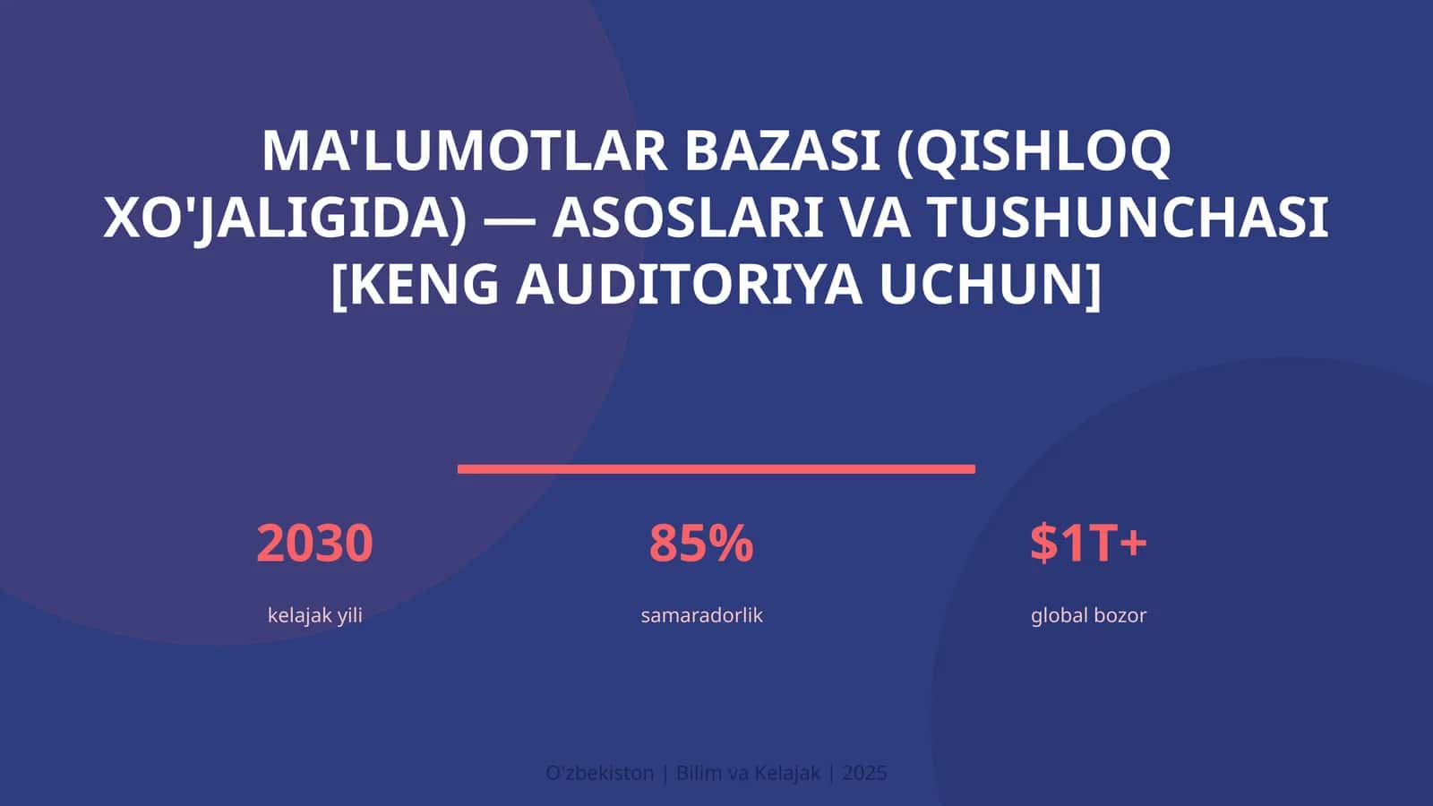 Ma'lumotlar bazasi (qishloq xo'jaligida) — asoslari va tushunchasi [keng auditoriya uchun]