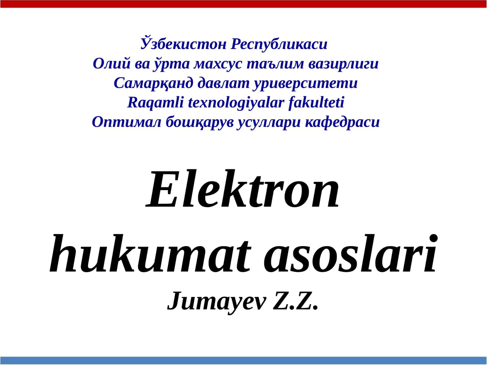 ElektronhukumatasoslariJumayevZ.Z