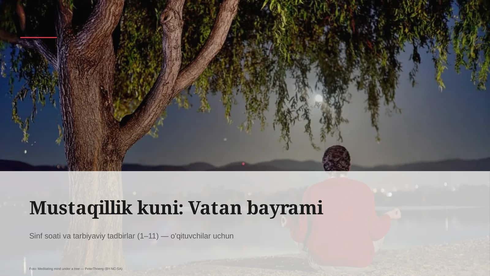 Sinf soati va tarbiyaviy tadbirlar (1–11) — o'qituvchilar uchun
