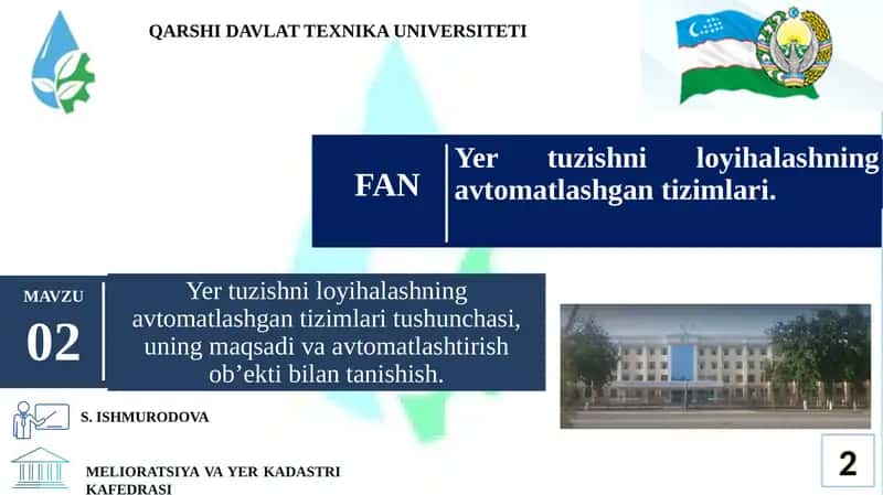Yer tuzishni loyihalashning avtomatlashgan tizimlari