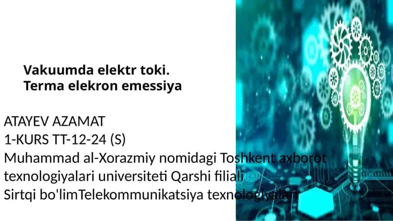 Vakuumda elektr toki