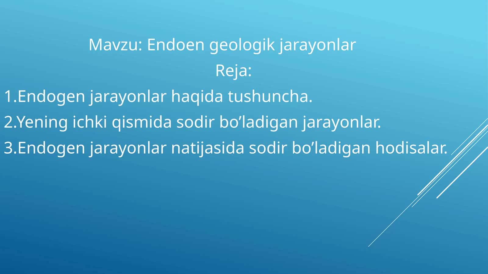 Endoen geologik jarayonlar