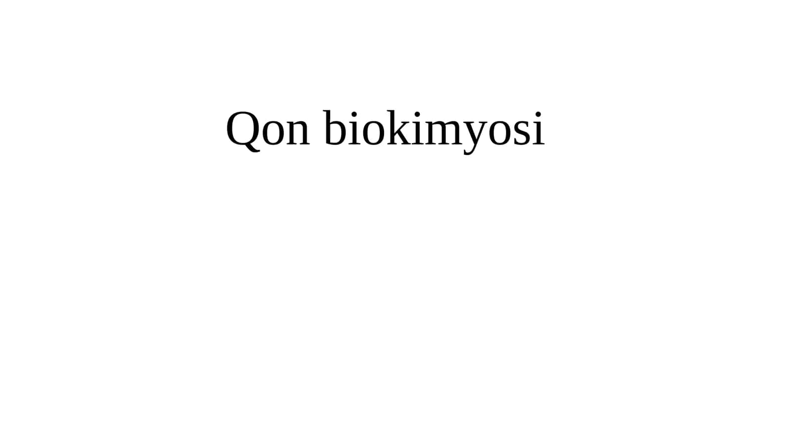 Qonbiokimyosi