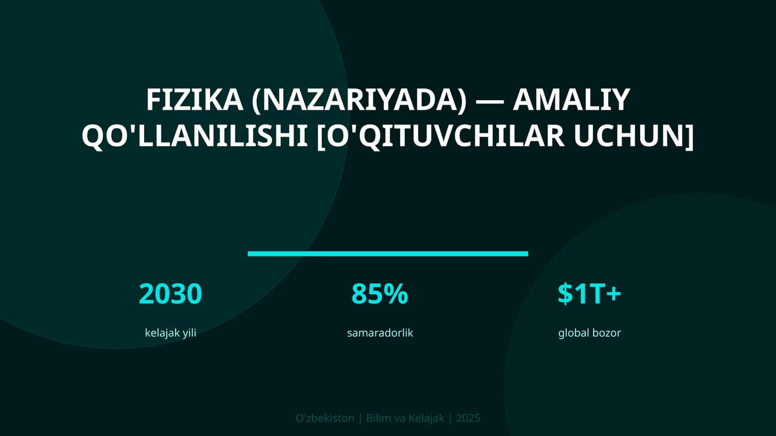 Fizika (nazariyada) — amaliy qo'llanilishi [o'qituvchilar uchun]