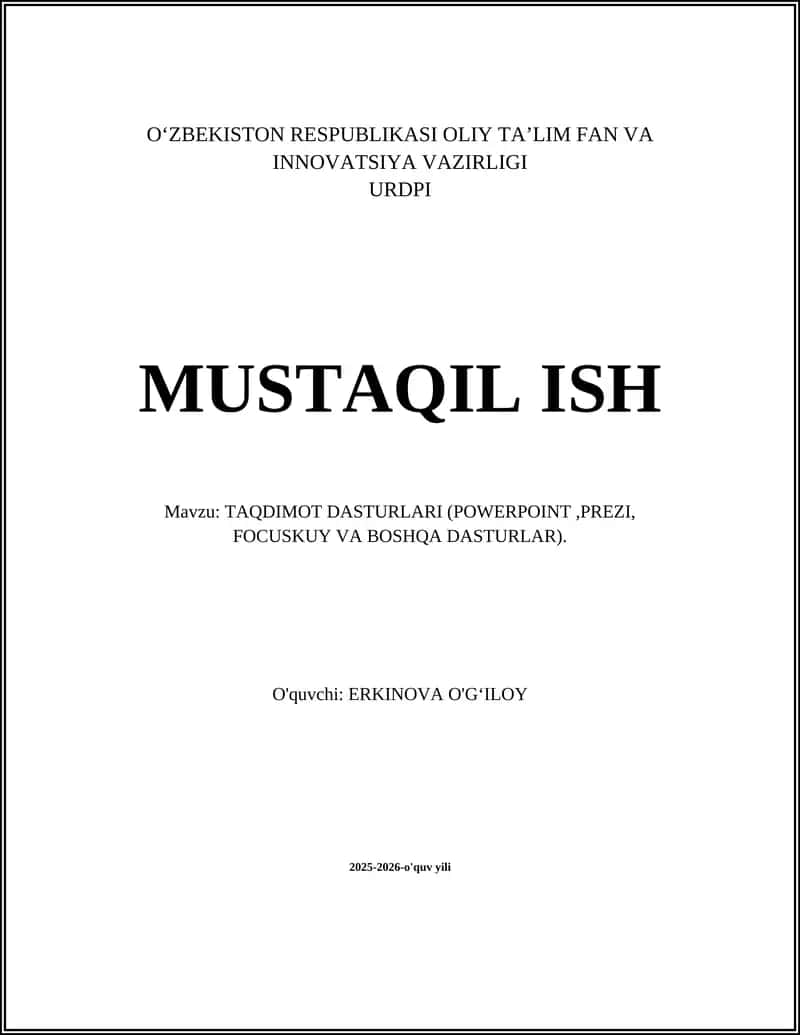 PowerPoint: asosiy funksiyalar va interfeysi