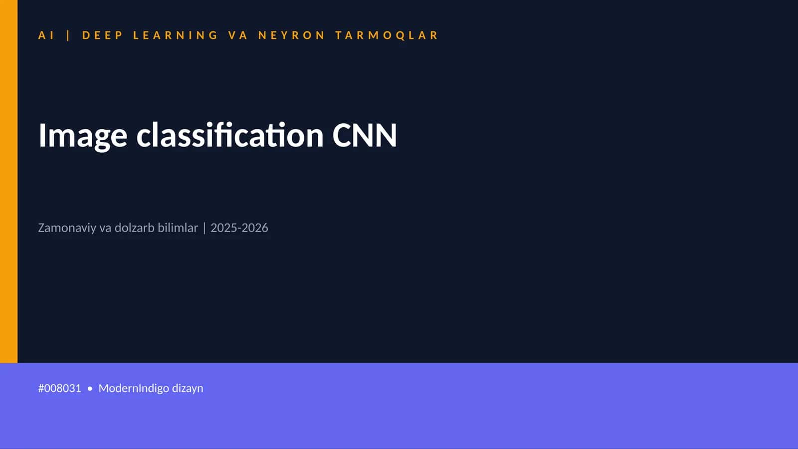 AI | DEEP LEARNING VA NEYRON TARMOQLAR