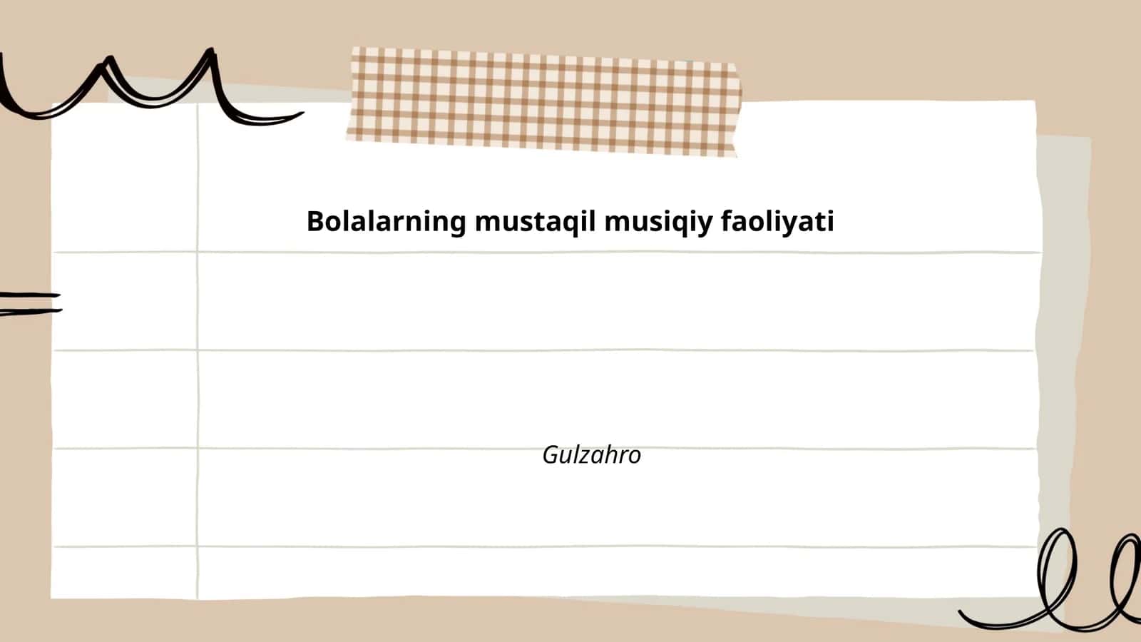 Bolalarning mustaqil musiqiy faoliyati
