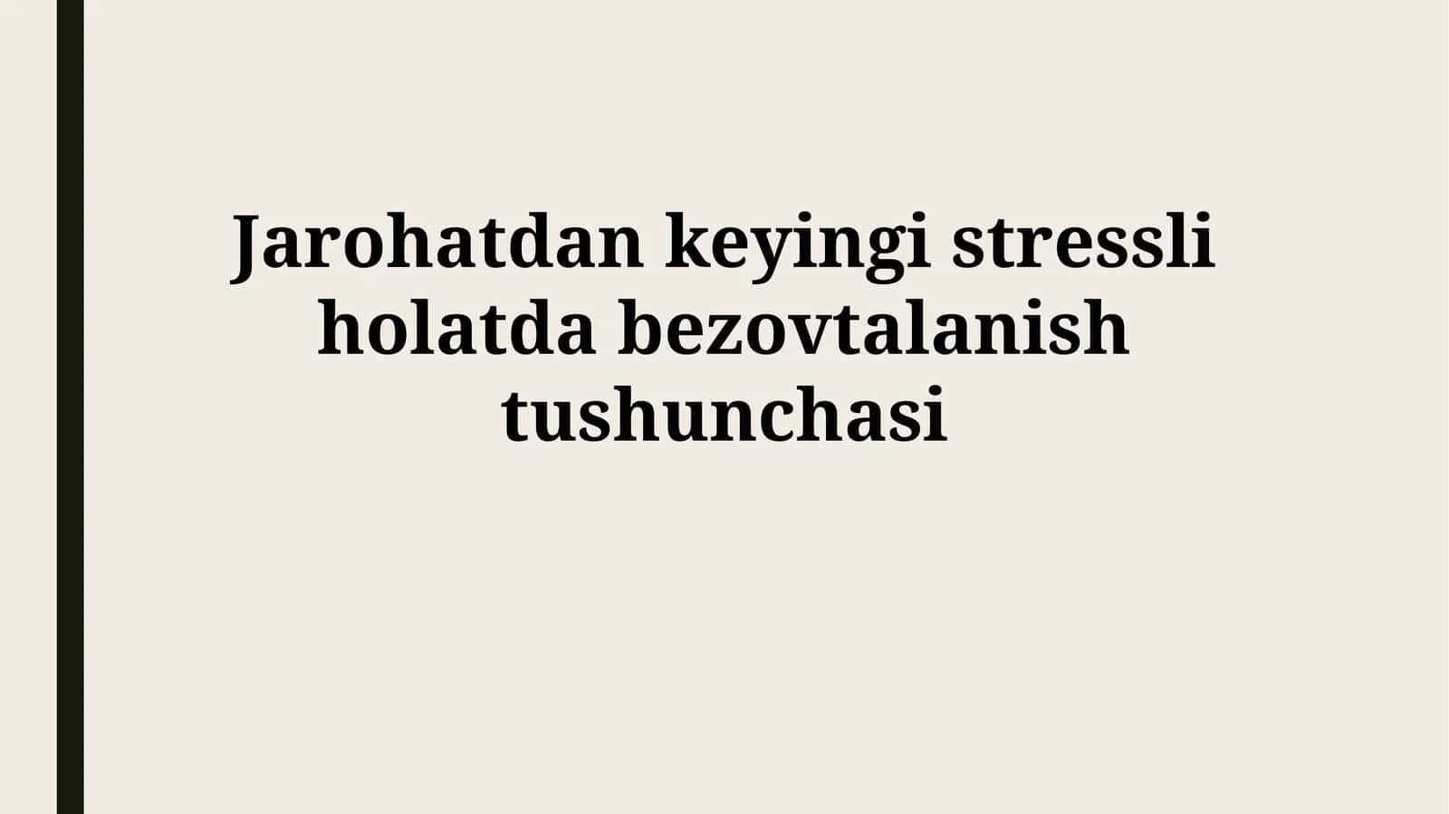 PTSDda xavotir - reja