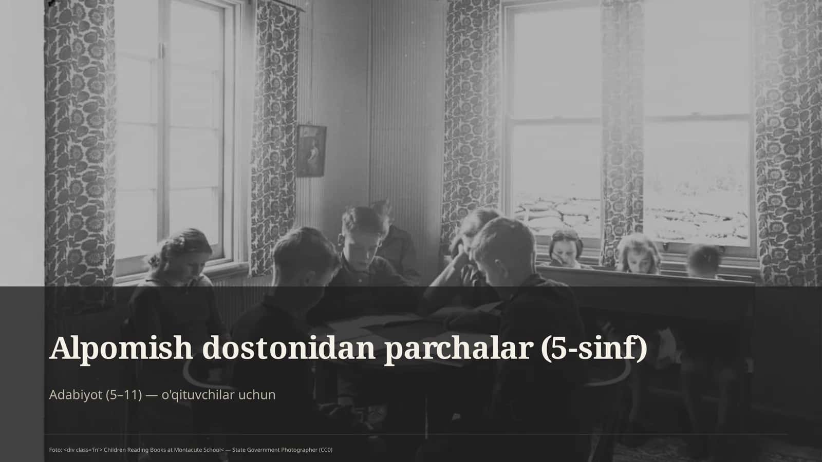 Alpomish dostonidan parchalar (5-sinf)