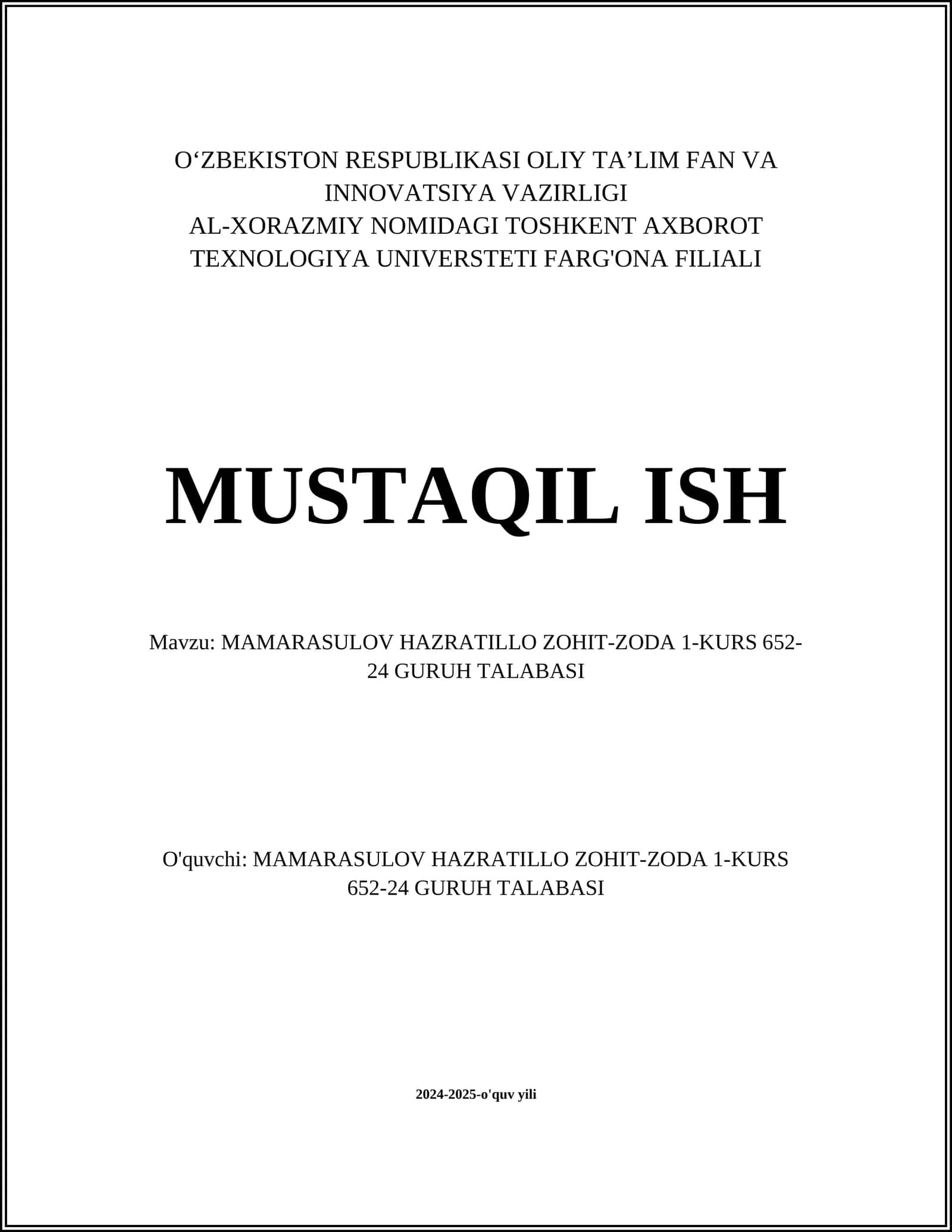 Mamarasulov Hazratillo Zohit-Zoda tarjimai holi
