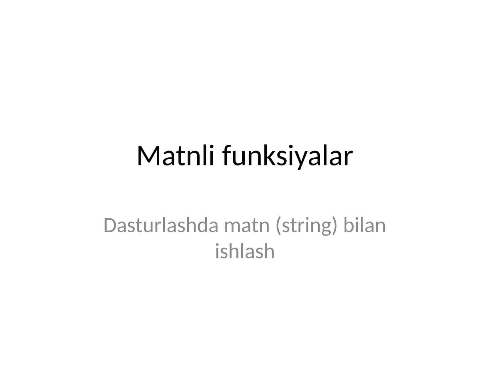 Matnli funksiyalar
