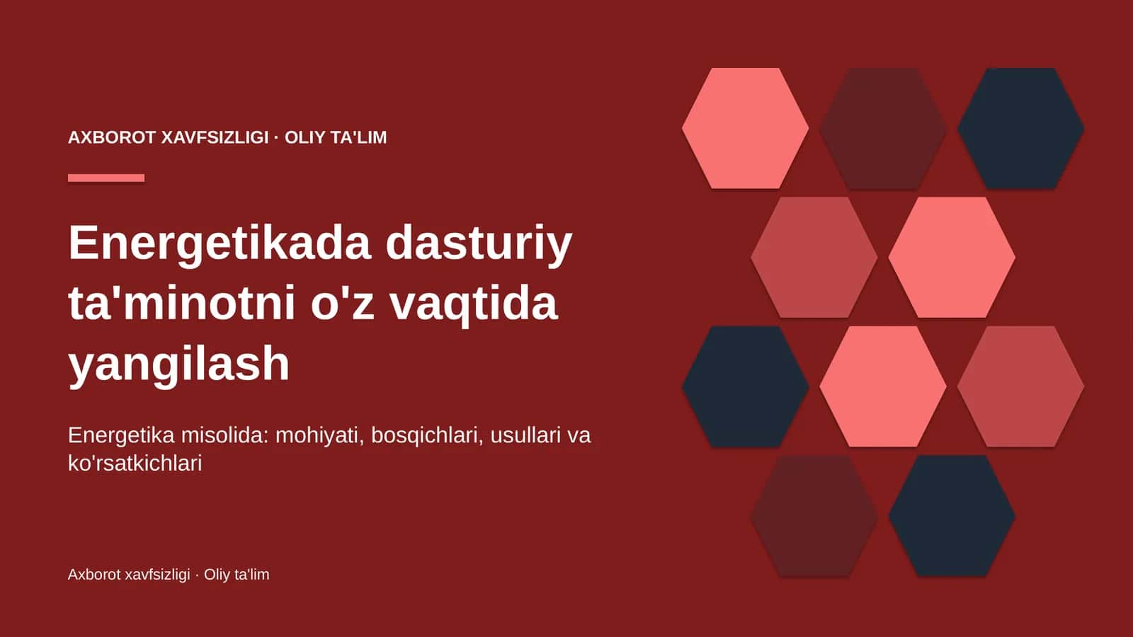 Energetikada dasturiy ta'minotni o'z vaqtida yangilash
