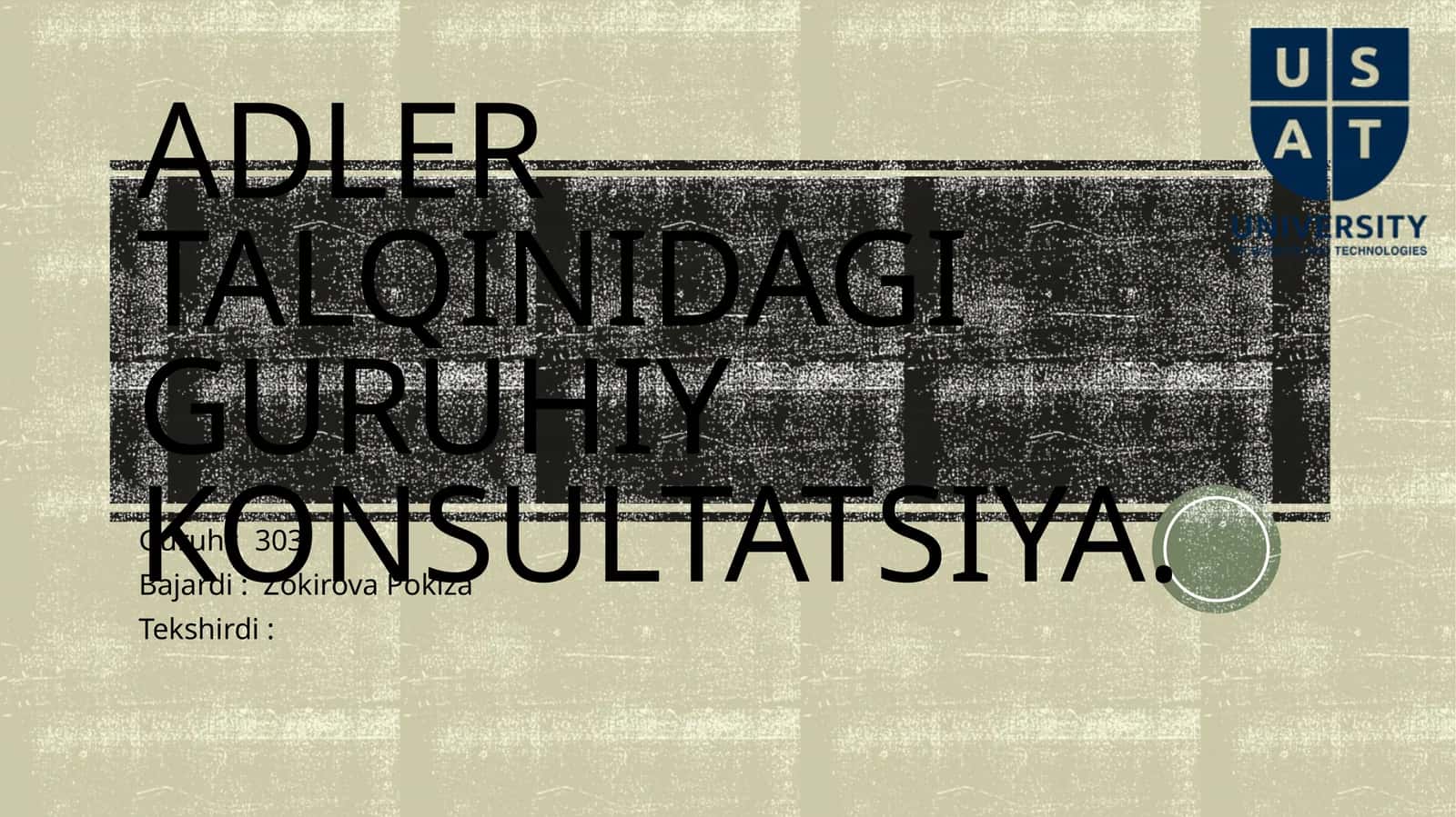 Adler talqinidagi guruhi y'konsultatsiya