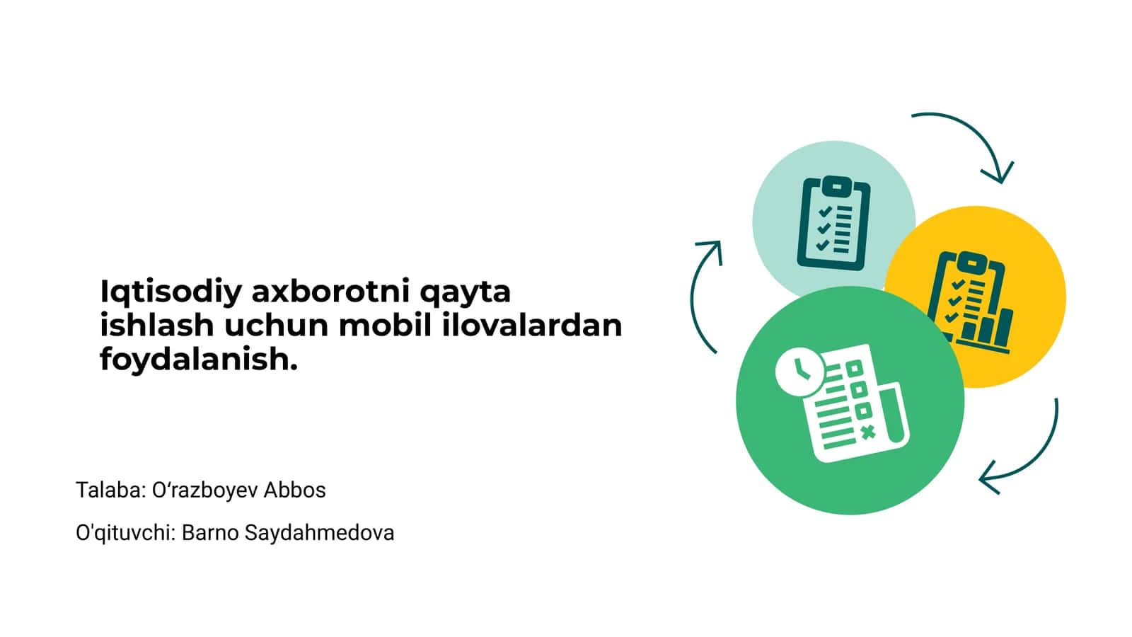 Iqtisodiy axborotni qayta ishlash