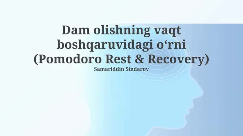 Pomodoro Rest & Recovery