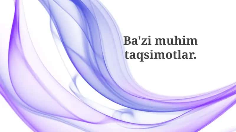 Asosiy taqsimotlar va ularning xossalari